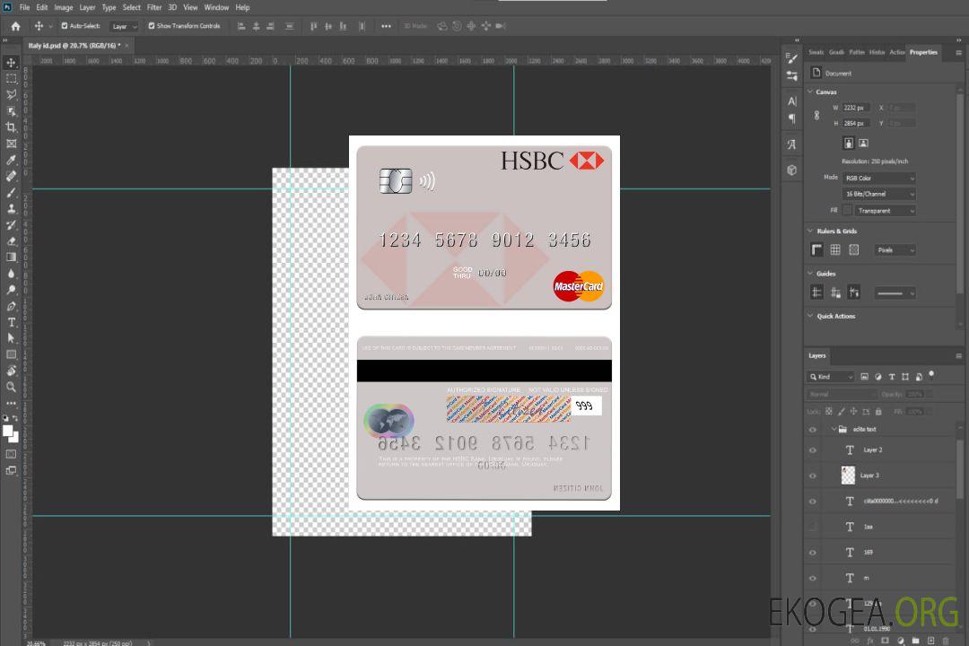 Carte Mastercard de la Banque HSBC d'Uruguay template Carte Mastercard de la Banque HSBC d'Uruguay template